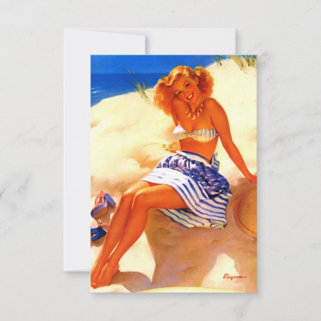 Vintage Beach Summer Pin Up Girl (Frente)