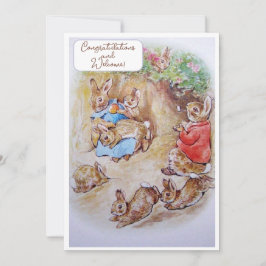 Vintage Beatrix Potter Novos Parabéns para bebês