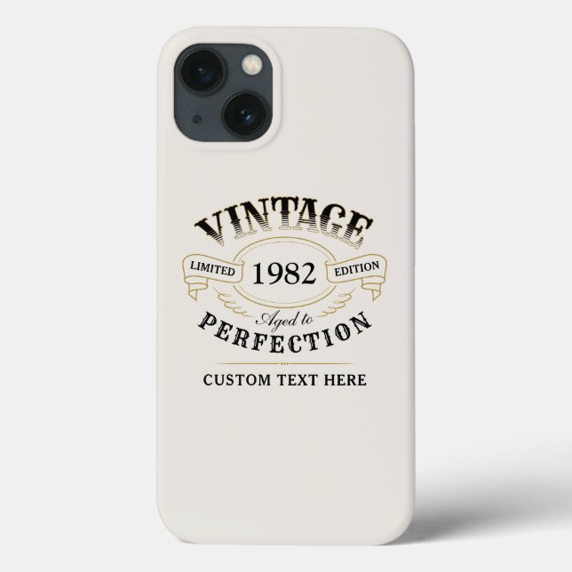Vintage bege Personalizado Com Idade Para Perfeiçã (Verso)