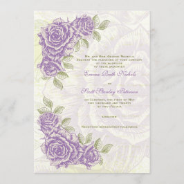 Vintage bellflower roxa convite para casamento ros