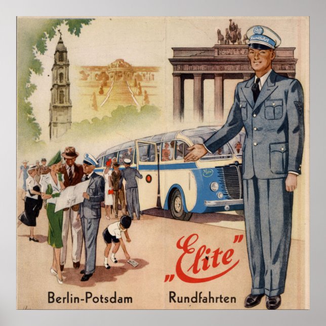 Vintage Berlin-Potsdam Poster (Frente)