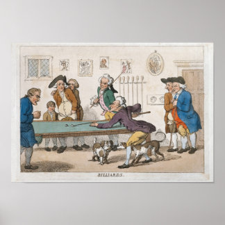 Vintage Billards Impressão Early Caricatures Poste