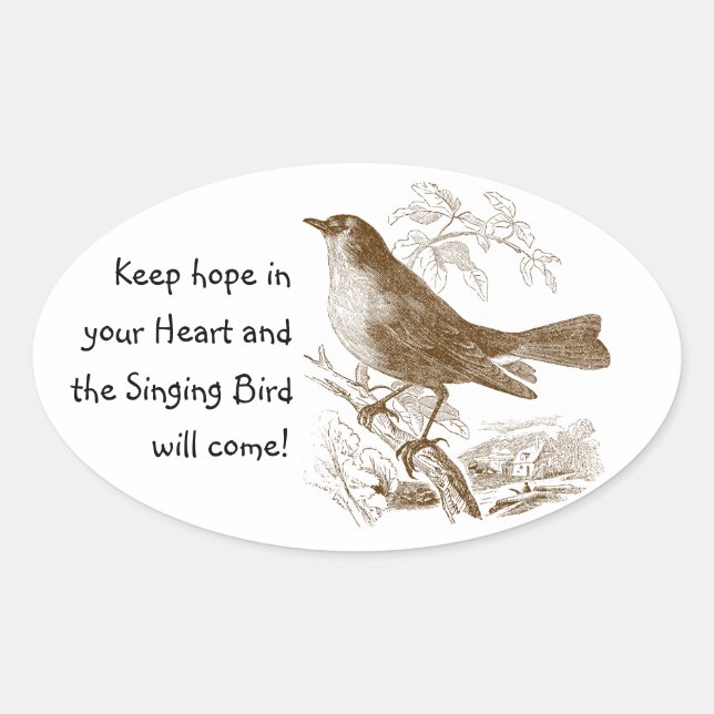 Vintage Bird Mantém a esperança nos seus adesivos  (Frente)
