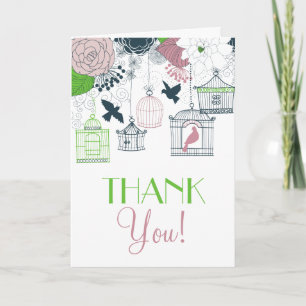 Vintage Birdcages Primavera Floral Cartões de agra