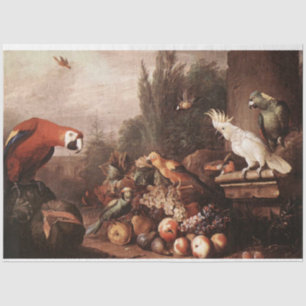 Vintage Birds Pintando Papel Tecido de Decoupage