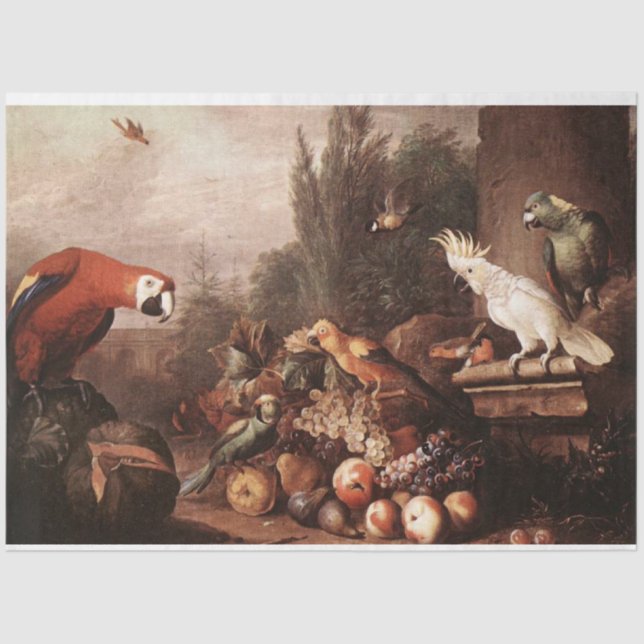 Vintage Birds Pintando Papel Tecido de Decoupage (Frente )