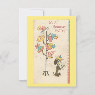 Vintage Birthday Dog Convite