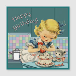 Vintage Birthday Magnetic Card