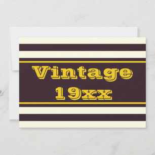 Vintage Birthday - Nascer de Convite de Aniversári