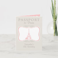 Vintage Birthday Paris Passaporte Convite