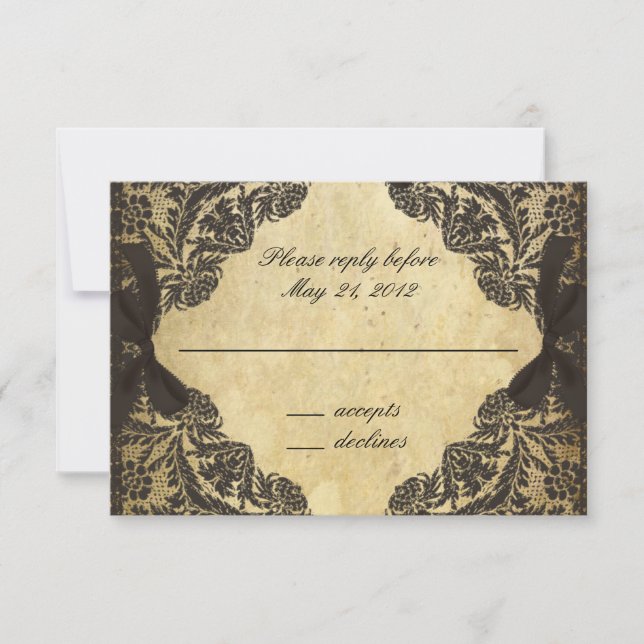 Vintage Black and Cream Lace - RSVP (Frente)