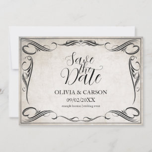 Vintage Black Art Deco Casamento Salve a Data