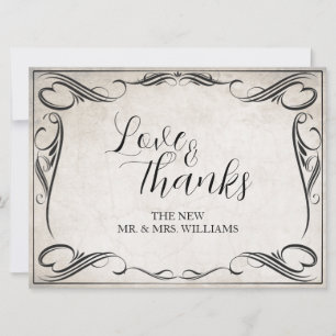 Vintage Black Art Deco Wedding Obrigado