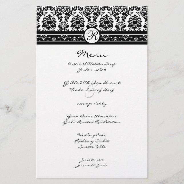 Vintage Black Damask Borders (Frente)
