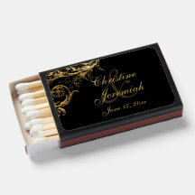 Vintage Black Floral Dourado Casamento com Script 