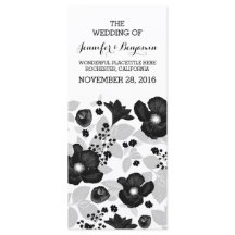 Vintage Black Fly Wreath Programas de casamento