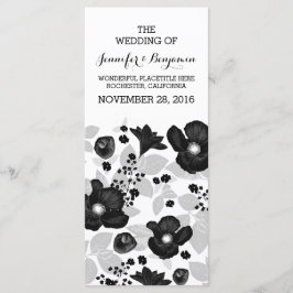 Vintage Black Fly Wreath Programas de casamento