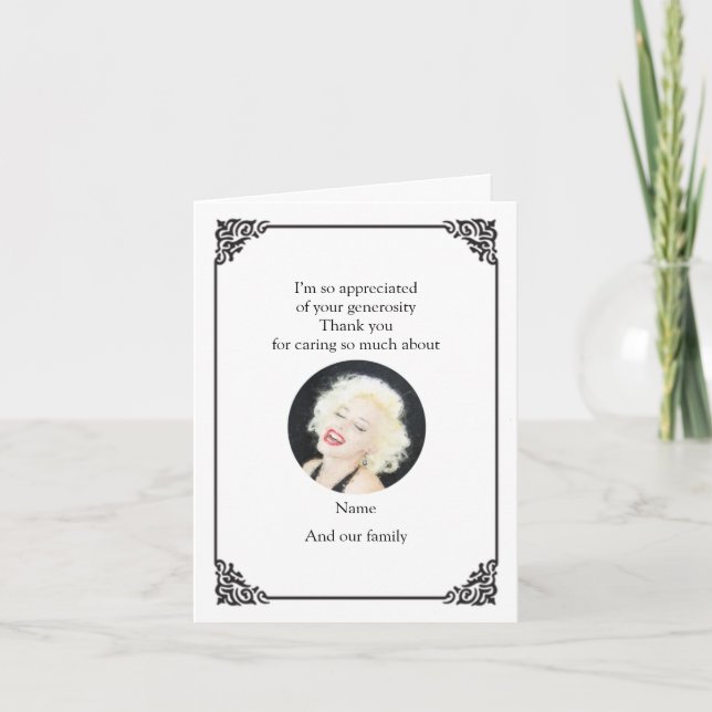 Vintage Black Frame After Funeral Obrigado Cartões (Frente)