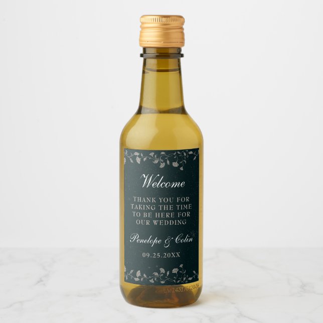 Vintage Black Tan Weding Welcome Basket Mini (Frente)