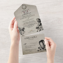 Vintage Black White Alice no Casamento das Maravil