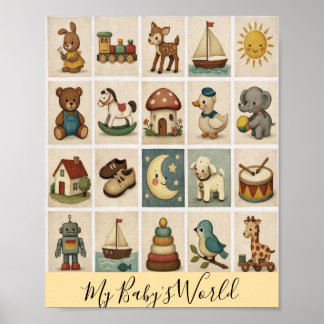 Vintage Block Custom Nursery Poster