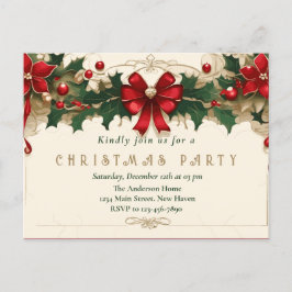 Vintage Blooms: Retrô Convite de Natal