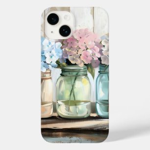Vintage Blossom Hydrangea Mason Jars