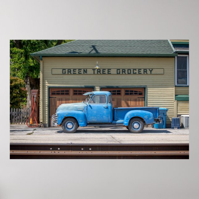 Vintage Blue Chevy Poster (Frente)