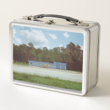 Vintage Blue Drive Através do Lunchbox