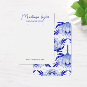Vintage Blue Flower Custom Earration Card (Placa d