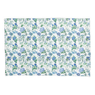 Vintage Blue Flowers Pillow Case
