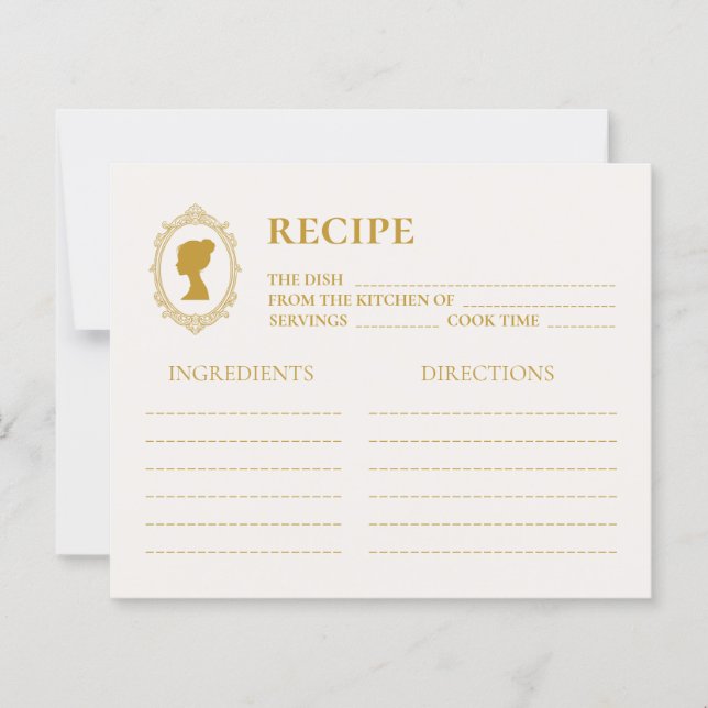 Vintage Blue Regency Cameo Bridal Shower Recipe (Frente)