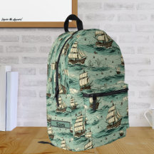 Vintage Blue Rough Sails Navio Blue Watercolor