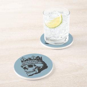 Vintage Blue Skull King Com Porta copos De Bebida