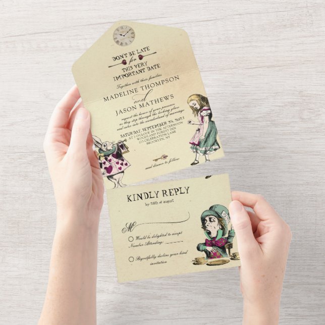 Vintage Blush Mint Alice no Casamento das Maravilh (Aba destacável)