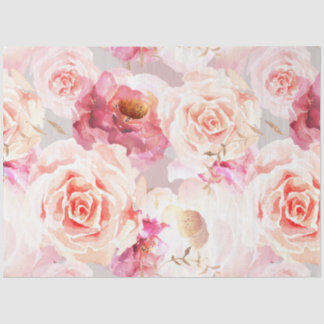 Vintage Blush Peony Flor Decoupage Papel Tecido