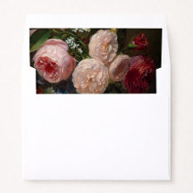 Vintage Blush Roses Wedding Envelope Liner