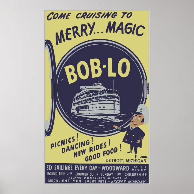 Vintage Boblo Island Poster (Frente)