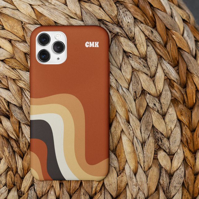 Vintage Bohemian Abstrato 70s Art Groovy Monograma (Criador carregado)