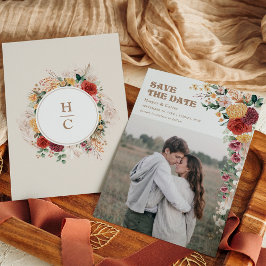 Vintage Bohemian Flowers Foto Salvar Data