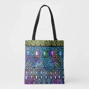 Vintage Boho Blues, vidro retido, Tote Bag