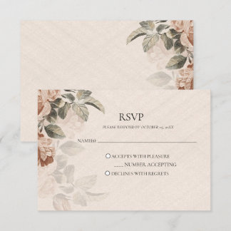 Vintage Boho Botanical RSVP Rustic Terracotta