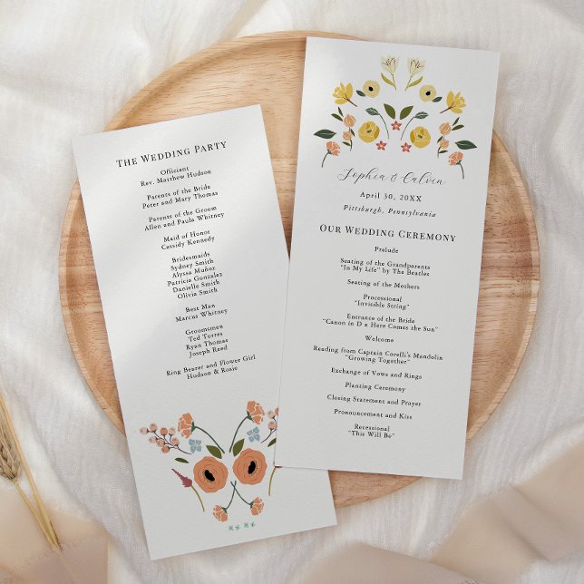 Vintage Boho Floral Ceremony Program (Criador carregado)