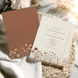 Vintage Boho Wildlows Convite Para Casamento