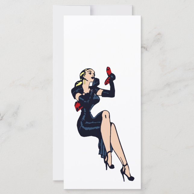 Vintage Bonito Loura Retro Glamor Girl Pinup (Frente)