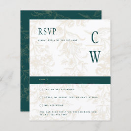 Vintage BOTANICAL TEAL DOURADO Casamento