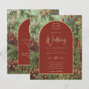 Vintage Botanical Terracotta Florals Arch WEDDING