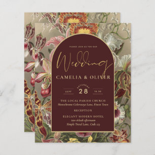 Vintage Bourgundy Floral Weddin