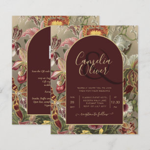 Vintage Bourgundy Floral Weddin