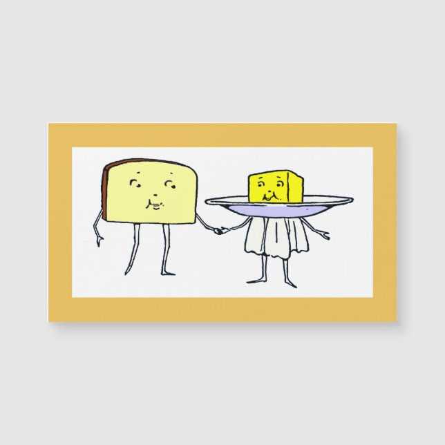 Vintage Breat and Butter Love Magnetic Card (Frente)